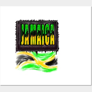 Jamaica colours Jamaican Flag Roots Independence Jamaica Posters and Art